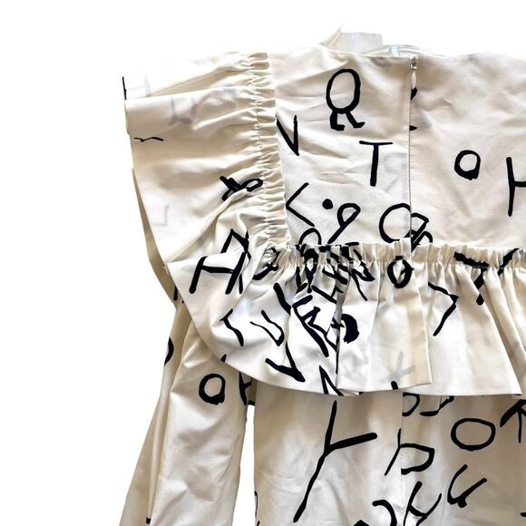 Hilda Henry Zelda ecru alphabet dress size 12 NWT - Picture 4 of 10